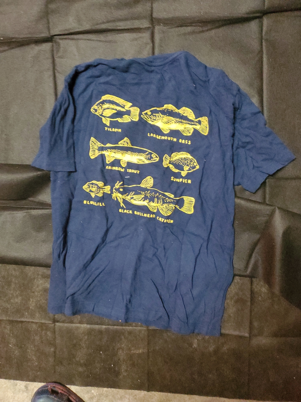 Old Navy Navy Tee with Yellow Fish Graphics